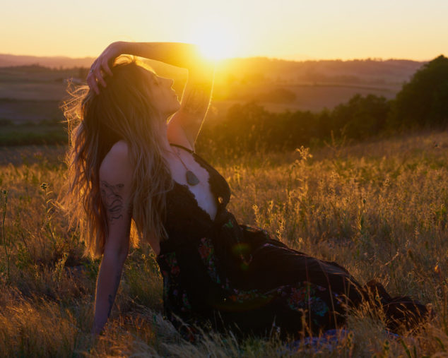 woman bathing in the sun