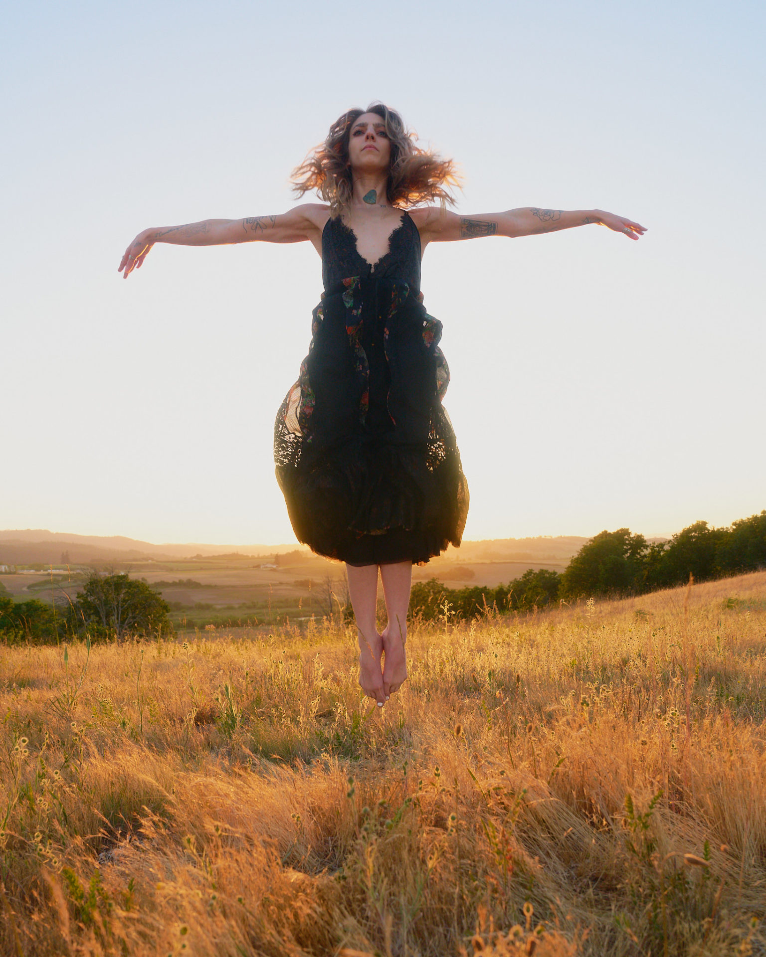 contact us - image of a woman flying